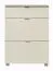 Shoe cabinet Sabadell 07, Colour: Oak / beige high gloss - 108 x 80 x 38 cm (h x w x d)