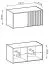 Closet Top Unit for Leeds 29 & 30 | Cashmere Finish | 50 x 105 x 51 cm | 2 Doors, 2 Compartments | Black Slats