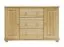 Chest of Drawers Solid Pine Wood Natural 045 | 3 Drawers & 4 Compartments | 78 x 118 x 42 cm | Modern Storage