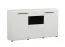 Modern Sideboard / Chest of Drawers Idos 02 | 3 Doors, 1 Drawer, 8 Compartments | White High Gloss / Black | 96.5 x 173 x 41.5 cm
