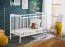Baby Crib Avaldsnes 05 | Real Pine Wood | White Finish | 93 x 124 x 65 cm