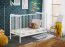 Baby crib / crib made of real pine wood, Avaldsnes 05, color: white - Dimensions: 93 x 124 x 65 cm (H x W x D)