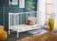 Neutral Crib / Baby Bed Avaldsnes 02 | Solid Pine, White | 89 x 124 x 65 cm | Foam Mattress Included