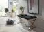 Square Velvet Bench Black/Gold | Modern Design | Velvet Upholstery | 46 x 90 x 44 cm | Metal Frame