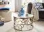 Round Marble Coffee Table | White Marble Look | Gold Metal Frame | 60 x 60 x 36 cm | Designer Living Room Accent