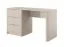 Desk | Beige | 3 drawers | 140 x 55 x 76 cm | Handles: metal | ABS edges | modern slatted design | for office