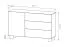 Chest of drawers | 1 door | 3 drawers | color: Vicenza oak | push-to-open function | 130 x 38 x 80 cm | 2 compartments | ABS edges | wooden legs | for living room