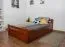 Single bed / guest bed "Easy Premium Line" K4 incl. 2 drawers and 1 cover panel, 120 x 200 cm solid beech wood cherry-colored