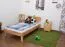 Futon Bed | Solid Wood | Oiled Beech Heartwood | 90 x 200 cm Mattress Base | Modern Minimalist Design