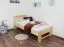Single bed / guest bed solid beech wood natural 111, incl. slatted frame - dimensions 90 x 200 cm (W x L)