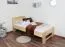 Single bed / guest bed solid beech wood natural 111, incl. slatted frame - dimensions 90 x 200 cm (W x L)