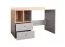 Modern desk with 2 drawers and 2 open compartments, 83 x 120 x 55 cm, oak / gray, teen bedroom desk, black handles, ABS edges