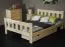 Single bed solid, natural pine wood A22, includes slatted frame - Dimensions 140 x 200 cm