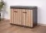 Ringerike 14 Shoe Cabinet with Seat Cushion, Color: Anthracite / Artisan Oak - Dimensions: 53 x 60 x 32 cm (H x W x D), with two compartments
