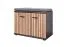 Ringerike 14 Shoe Cabinet with Seat Cushion, Color: Anthracite / Artisan Oak - Dimensions: 53 x 60 x 32 cm (H x W x D), with two compartments
