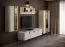 Modern Wall Cabinet | Soft Close System | LED Lighting | Cashmere | 117 x 58 x 30 cm | Glass Door | 3 Compartments