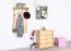 Solid Pine Wardrobe Junco 344 | Natural Finish | 120 x 60 x 32 cm | Modern Design, 5 Hooks, 1 Shelf