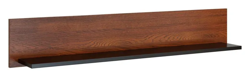 Suspended Rack "Medulin" 14 | Walnut/Black | Modern Hanging Shelf | 22 x 182 x 20 cm