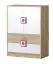 Chest of drawers Fabian 09, Colour: Oak Light brown / White / Pink - 110 x 80 x 40 cm (h x w x d)