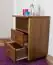 2 Drawer Bedside table 005, solid pine wood, nut-brown finish - H60 x W43 x D33 cm