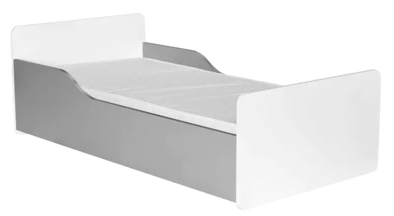 Children bed Daniel 08 incl. base plate, Colour: White / Grey - 80 x 160 cm (W x L)
