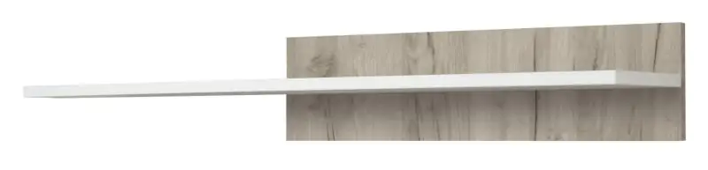 Suspended rack / Wall shelf Colmenar 04, Colour: Oak Grey / Glossy White - Measurements: 17 x 100 x 25 cm (H x W x D)