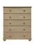 Chest of drawers Junco 136, 5 drawer, solid pine wood, clearly varnished - H100 x W80 x D42 cm