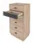 Narrow chest of drawers Niel 18, color: oak / anthracite - Dimensions: 120 x 60 x 40 cm (H x W x D)