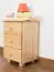 3 Drawer Bedside table 006, solid pine wood, clear finish - H60 x W43 x D33 cm 