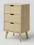 Chest of drawers solid pine wood natural Aurornis 28 - Measurements: 84 x 50 x 40 cm (H x W x D)
