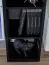 Narrow metal bookcase Nodeland 01, color: black - Dimensions: 176 x 30 x 25 cm (H x W x D), with seven shelves