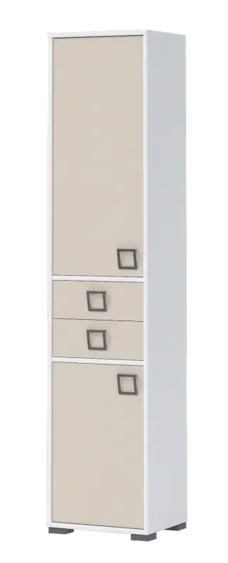 Wardrobe 25, colour: White/Cream - Dimensions: 198 x 44 x 37 cm (H x W x D)
