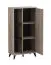 Tall Chest of Drawers with Six Compartments | Vracar 04 | Oak Grey & Black | 1 Door | 130.5 x 68 x 33 cm