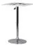 Design bar table Apolo 135, color: white / chrome, in leather look - Dimensions: 63 x 63 cm (W x D)