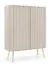 Chest of Drawers Makreb 17 in Cashmere | 129 x 103 x 39 cm | 6 Compartments | Gold Metal Legs | Soft Close