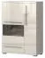 Garim 14 Display Case | Beige High Gloss | 123 x 90 x 40 cm | Glass & Wood Shelves | Soft Close