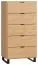 Dresser Patitas 05, Colour: Oak - Measurements: 122 x 63 x 47 cm (h x w x d)