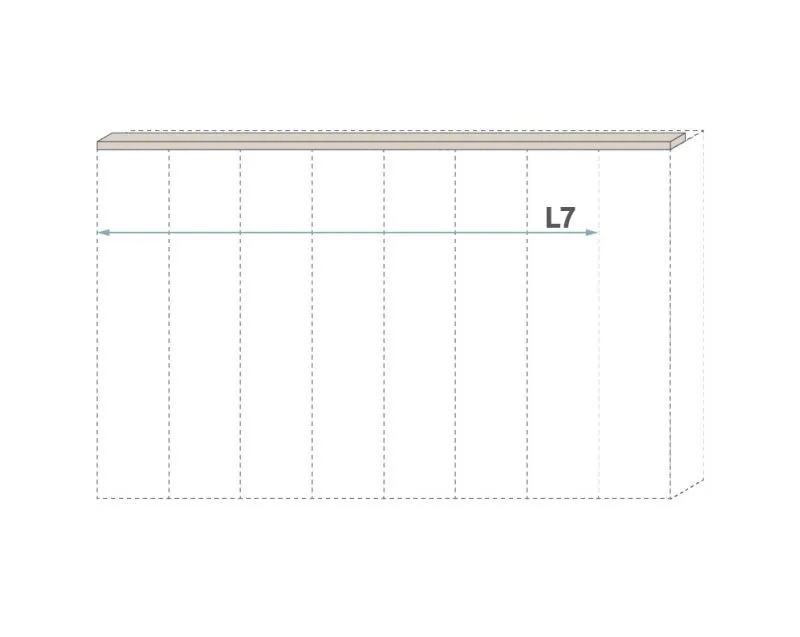 Top Frame for Hinged Door Wardrobe Neiafu | Cashmere Finish | Fits 136 & 181 cm Width | For Extension Modules