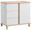 Chest of drawers Lijan 07, Colour: White / Oak - Measurements: 84 x 90 x 53 cm (h x w x d)