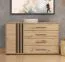 Chest of Drawers with Door | Indika 17 | Artisan Oak/Black | 4 Drawers | 2 Compartments | ABS Edges | 82 x 138 x 40 cm