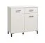Modern White Chest of Drawers Sabas 05 | 1 Drawer, 2 Doors | Black Handles & Legs | 90 x 93 x 40 cm