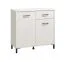 Modern White Chest of Drawers Sabas 05 | 1 Drawer, 2 Doors | Black Handles & Legs | 90 x 93 x 40 cm