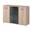 Chest of Drawers | Oak & Black High Gloss | Troodos 03 | 93 x 135 x 42 cm | 2 Doors | 4 Drawers | Scratch-Resistant Top