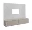 TV cabinet incl. wall panel | Cashmere / white marble | High-quality finish | Push-to-open function | 180 x 45 x 155 cm | Marble look