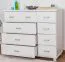 Chest of Drawers Solid Pine Wood | White Lacquered | Columba 20 | 101 x 121 x 50 cm