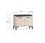 Bench with Storage / Creola 03 Shoe Cabinet | Color: Cashmere | Dimensions: 70 x 34 x 54 cm | Handles: Plastic | 2 doors | Seat made of black velvet