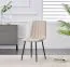 Maridi 278 Dining Chair | Beige | 88 x 44 x 46 cm | Modern Stitched Design | Black Metal Legs