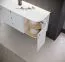 Chest of Drawers | Matt White | 158 x 47 x 82 cm | Palauli 03 | 3 Drawers | 2 Doors | Gold Metal Handles