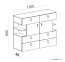 Youth Chest of Drawers Aalst 22 | Oak/White/Blue | Modern Design | 90 x 110 x 40 cm