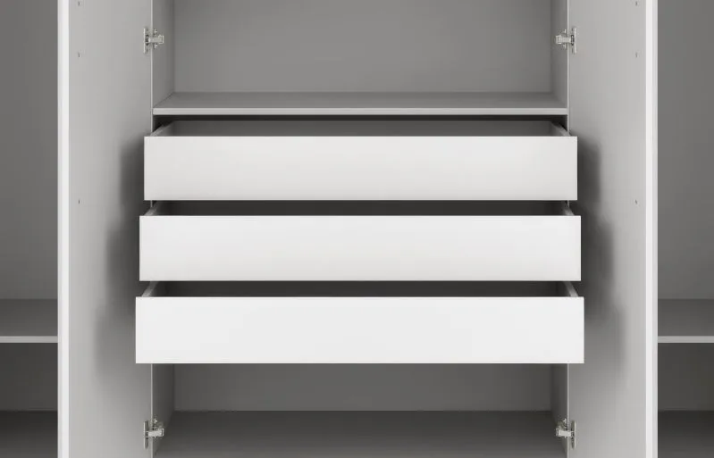 Drawers for closet Edegem 01 | 3 pieces | Color: platinum grey